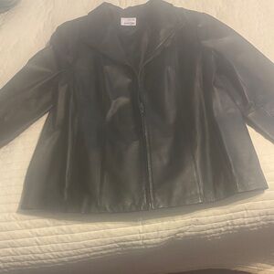 Dressbarn Classic Black Leather Jacket